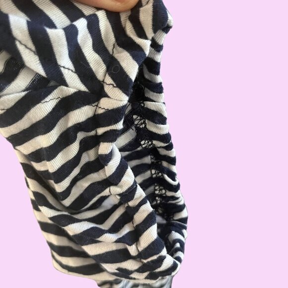 Torrid Blouse Womens 4 Blue White Peasant Style Short Split Sleeve Top - Picture 3 of 10